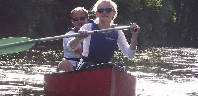 Kanufahren auf dem Neckar Kanufahrt bei Kanu-Witt, Reutlingen-Oferdingen