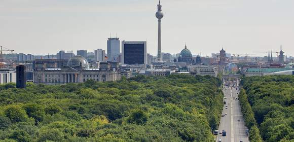 Berlin Panorama - Blick von der Siegessäule auf den Tiergarten