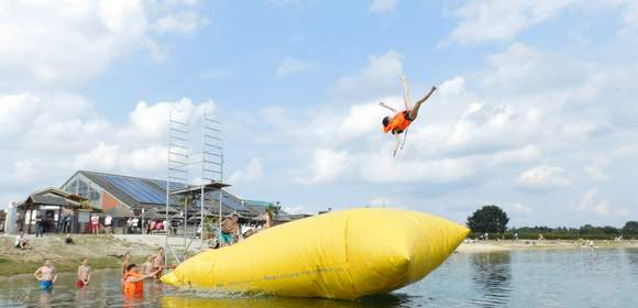 Blob, Blobbing, Wasserkatapult am Fleesensee