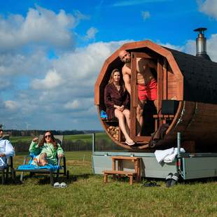 Fasssauna in der Natur Fasssauna Mieten (Wochenendpaket)