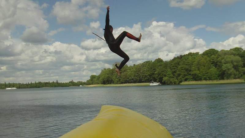 Blob, Blobbing, Wasserkatapult am Fleesensee