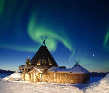Polarlicht-Kote in Lappland Erlebnis-Restaurants in Lappland