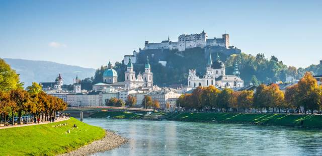 Blick auf Salzburg Salzburg ist bekannt als Mozartstadt und Festspielstadt