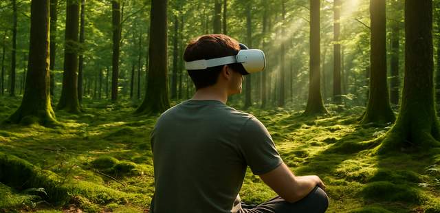 Waldbaden in VR Waldbaden, Gesundheit, Entspannung, BGM, VR, Virtual Reality, Health Tech