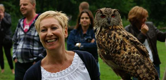 workshop mit greifvogel und eulen