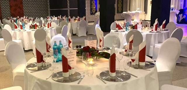 Dekoration Weihnachtsfeier im separaten Festsaal