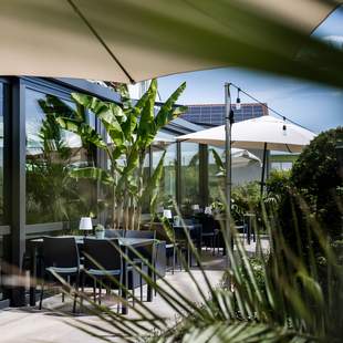 Sonnenterrasse Terrasse Landhotel Rügheim