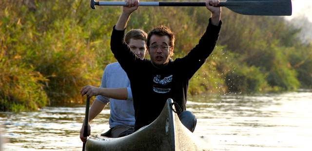 Das Ziel wartet! Kanutour Kanuvermietung Aller Bootshaus Betriebsausflug Celle Hannover