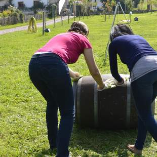 Winzerhof -fassrollen Olympiade