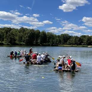 Floßbau Kombipaket: GPS-Tour, Floßbau & Verpflegung