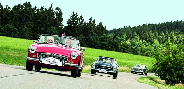 Lord George Oldtimer Tour MG und Mercedes in Bayern