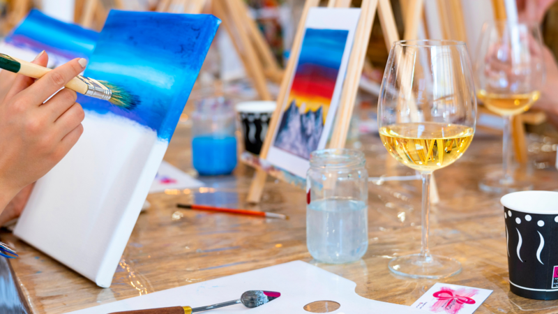 Paint & Drink Teamevent bei Alpakas