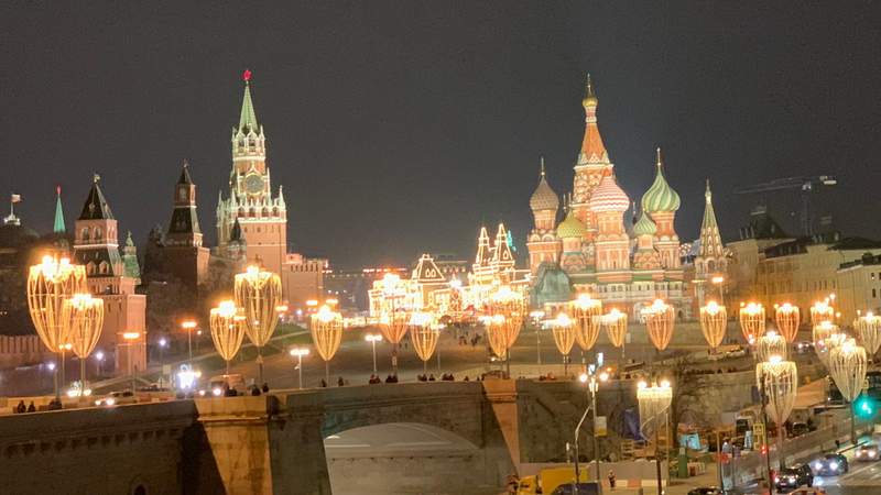 Herrlicher Blick am Abend auf den Kreml
