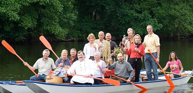 Lustige Kahnfahrt auf der Nahe. Lustige Kahnfahrt auf der Nahe.