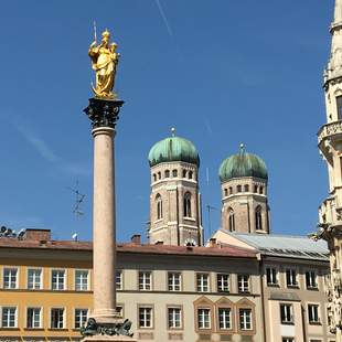 Stadtführung München Marienplatz mit Mariensäule und Frauenkirche