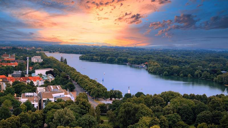 Hannover Maschsee Sonnenuntergang