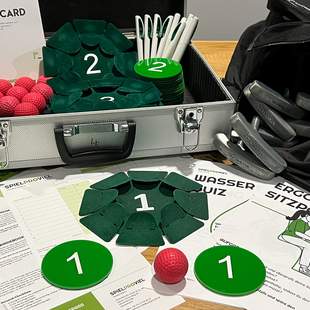 Miete eine Bürogolf-Ausrüstung für deinen Gesundheitstag im Rahmen des betrieblichen Gesundheitsmanagements (BG) für bis zu 45 Personen Bürogolf Mietausrüstung für den Gesundheitstag im Rahmen des betrieblichen Gesundheitsmanagements (BGM)